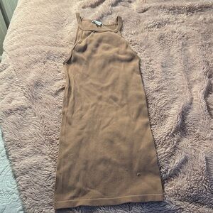 Zara Brown Ribbed Knit Top